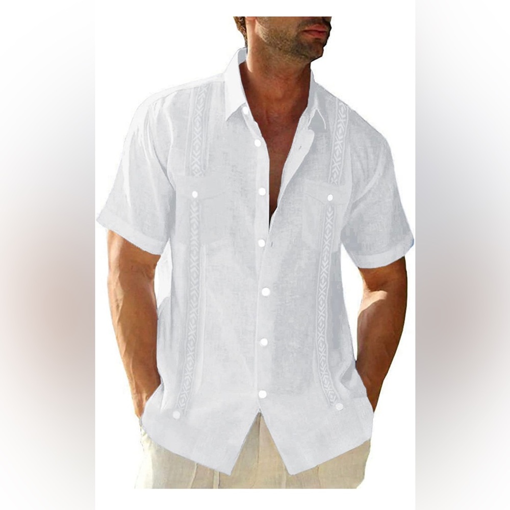 Beotyshow 3xl white button up cotton shirt EUC